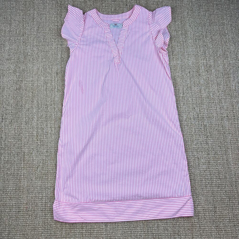 🌊 Vineyard Vines Harbor Flutter Dress | XXS | Pink Seersucker